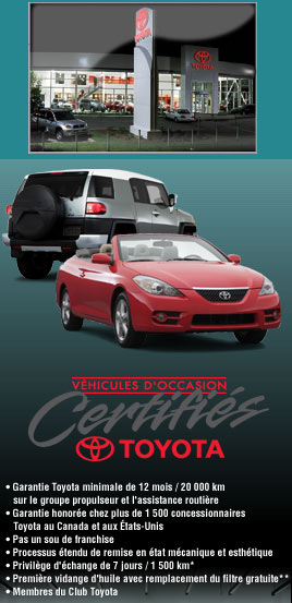 Véhicules d'occasion certifiés chez Park Avenue Toyota à Brossard Véhicules d'occasion certifiés